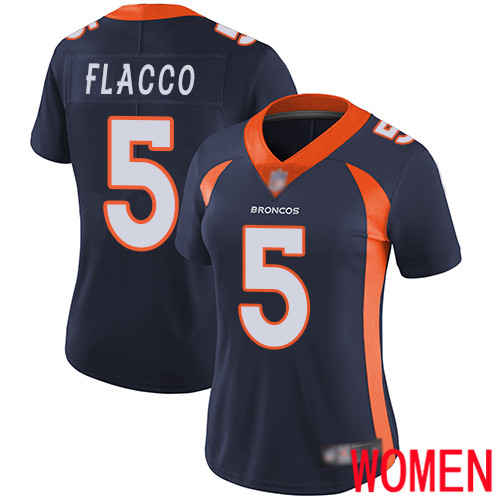 Women Denver Broncos #5 Joe Flacco Navy Blue Alternate Vapor Untouchable Limited Player Football NFL Jersey